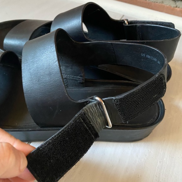 VINCE Marrett Platform Leather Sandals black size 6 - Picture 11 of 14